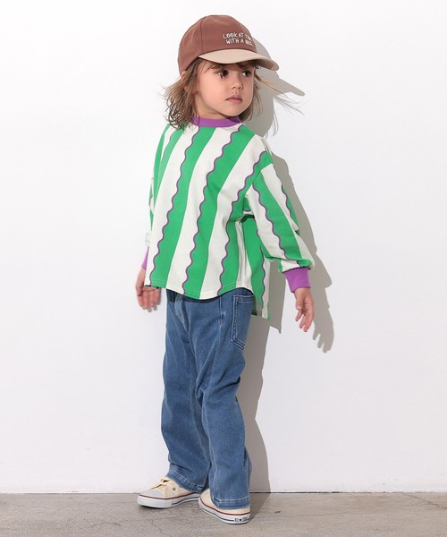 Ocean&Ground（オーシャン&グラウンド）の「ソウガララウンドロンT（Tシャツ/カットソー・キッズ・マスタード/グリーン/ピンク/ブラック/エメラルド/アイボリー・80/100/110/120/130/140/90/95）」の17枚目の写真