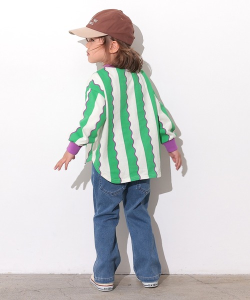 Ocean&Ground（オーシャン&グラウンド）の「ソウガララウンドロンT（Tシャツ/カットソー・キッズ・マスタード/グリーン/ピンク/ブラック/エメラルド/アイボリー・80/100/110/120/130/140/90/95）」の19枚目の写真