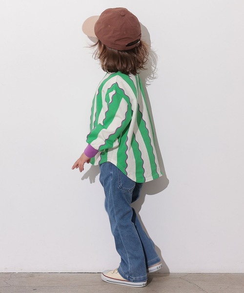 Ocean&Ground（オーシャン&グラウンド）の「ソウガララウンドロンT（Tシャツ/カットソー・キッズ・マスタード/グリーン/ピンク/ブラック/エメラルド/アイボリー・80/100/110/120/130/140/90/95）」の20枚目の写真