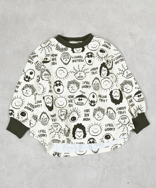 Ocean&Ground（オーシャン&グラウンド）の「ソウガララウンドロンT（Tシャツ/カットソー・キッズ・マスタード/グリーン/ピンク/ブラック/エメラルド/アイボリー・80/100/110/120/130/140/90/95）」の9枚目の写真