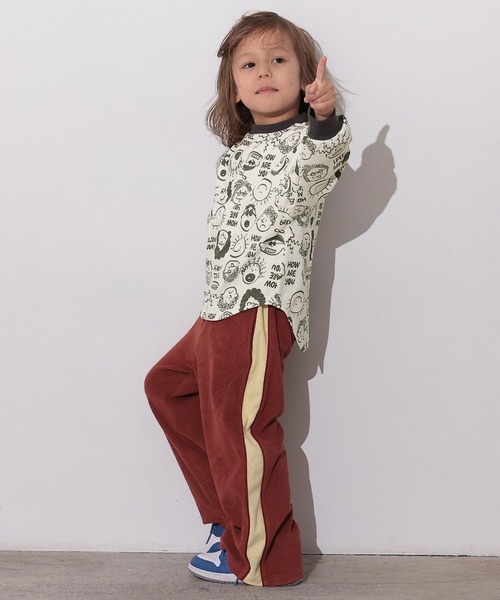 Ocean&Ground（オーシャン&グラウンド）の「ソウガララウンドロンT（Tシャツ/カットソー・キッズ・マスタード/グリーン/ピンク/ブラック/エメラルド/アイボリー・80/100/110/120/130/140/90/95）」の11枚目の写真