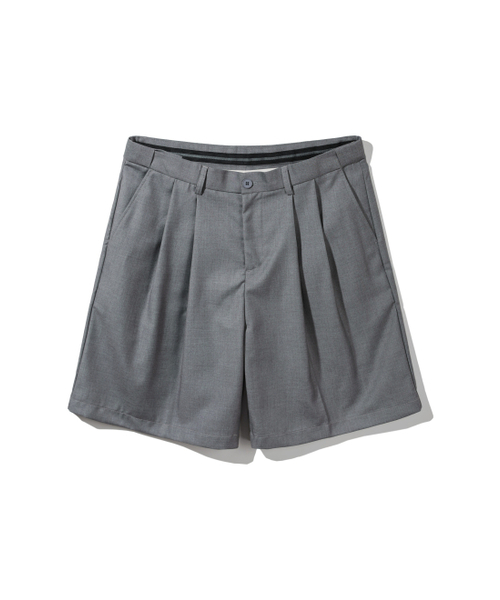 BAKKEN(バッケン)の「サイドヒドゥンバンディングツーピンタックワイドハーフパンツ BK8903_グレー(その他パンツ・メンズ・グレー・FREE)」の2枚目の写真
