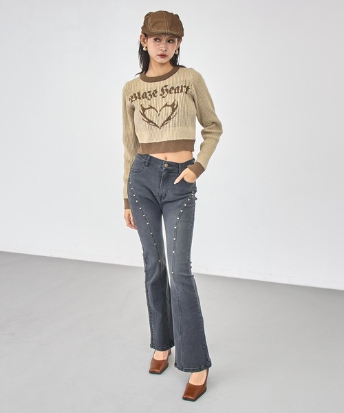 ANAP(アナップ)の「スタッズポイントフレアデニムパンツ(その他パンツ・レディース・ブラック/ブルー・M/S)」の12枚目の写真