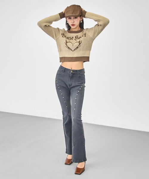 ANAP(アナップ)の「スタッズポイントフレアデニムパンツ(その他パンツ・レディース・ブラック/ブルー・M/S)」の13枚目の写真