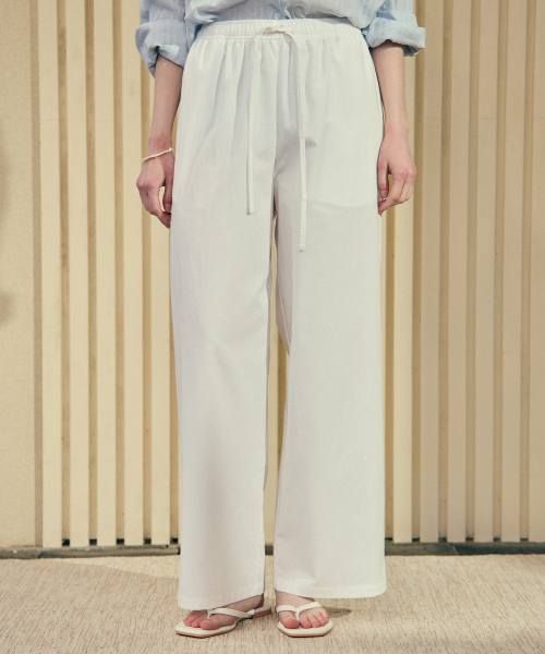 NONLOCAL(ノンローカル)の「Comfort Cotton Banding Pants - Off White(その他パンツ・レディース・その他・FREE)」の1枚目の写真