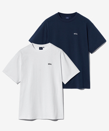 [16番手コマ糸] 2PACK スモールアーチ半袖Tシャツ ホワイト/ネイビー