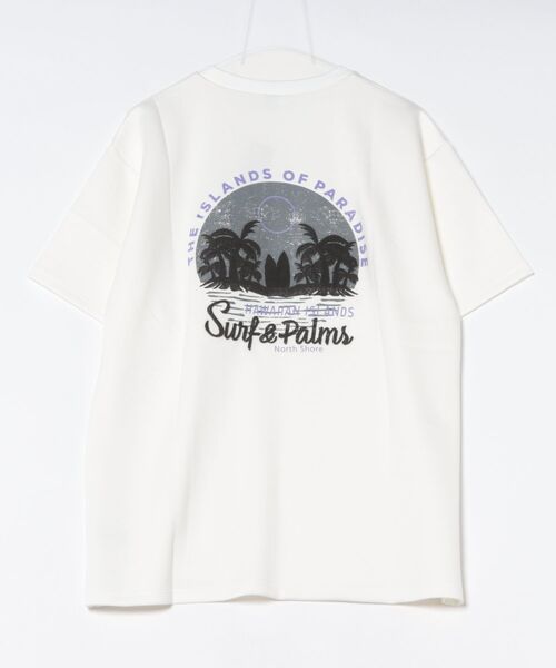 Kahiko(カヒコ)の「【Kahiko】SURF&Palms オレリーメンズTシャツ(Tシャツ/カットソー・メンズ・ホワイト/ブラック/ネイビー・FREE)」の1枚目の写真