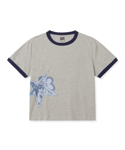 BROWNBREATH(ブラウンブレス)の「BXM W RINGER TEE - MELANGE GREY(Tシャツ/カットソー・レディース・その他・S/M)」の1枚目の写真