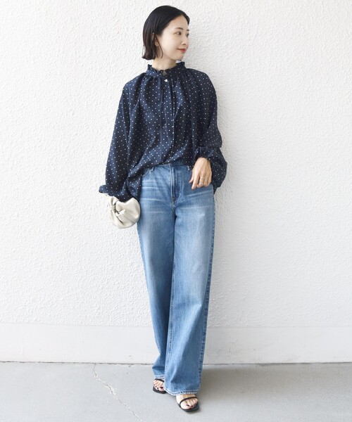 SHIPS（シップス）の「〈手洗い可能〉ドット リボン デザイン 長袖 ブラウス（シャツ/ブラウス・レディース・ネイビー・ONE SIZE）」の11枚目の写真