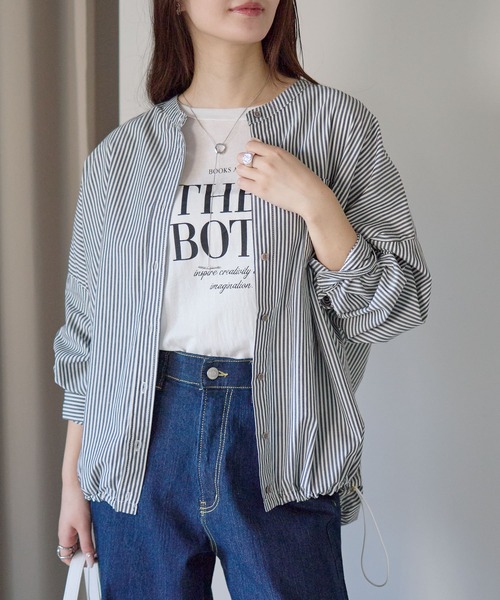 PREFERIR(プレフェリール)の「【ZOZO限定】裾ドロストワイドシャツブラウス(シャツ/ブラウス・レディース・ブラック/ネイビー/キャメル・FREE)」の21枚目の写真