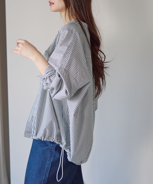 PREFERIR(プレフェリール)の「【ZOZO限定】裾ドロストワイドシャツブラウス(シャツ/ブラウス・レディース・ブラック/ネイビー/キャメル・FREE)」の22枚目の写真