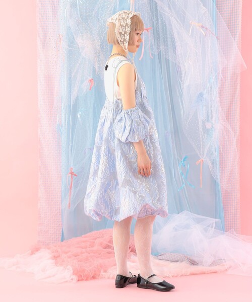 CAROLINA GLASER（カロリナ グレイサー）の「ジャカード バルーンキャミソールワンピース（ワンピース・レディース・ラベンダー/サックスブルー・ONE SIZE）」の8枚目の写真