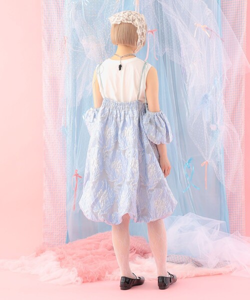 CAROLINA GLASER（カロリナ グレイサー）の「ジャカード バルーンキャミソールワンピース（ワンピース・レディース・ラベンダー/サックスブルー・ONE SIZE）」の10枚目の写真