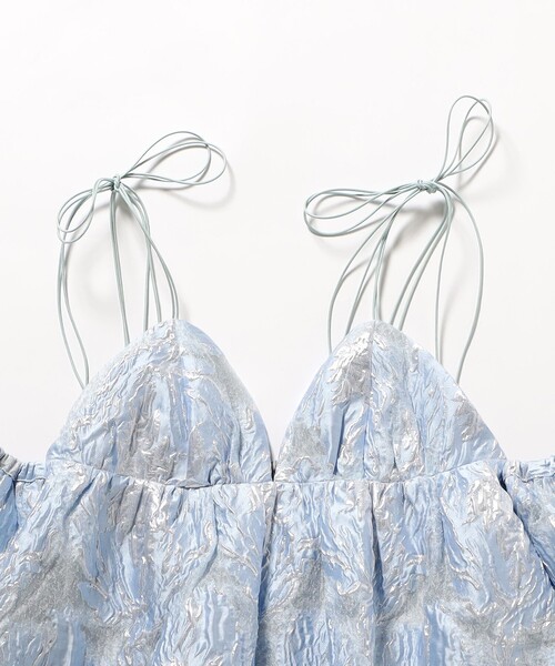 CAROLINA GLASER（カロリナ グレイサー）の「ジャカード バルーンキャミソールワンピース（ワンピース・レディース・ラベンダー/サックスブルー・ONE SIZE）」の12枚目の写真