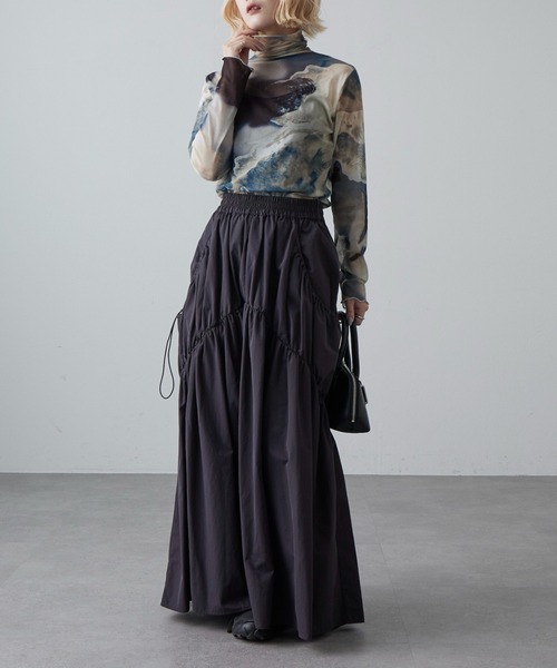 Lui's(ルイス)の「BIGポケットギャザースカート(スカート・レディース・ブラック/チャコールグレー/ベージュ系その他・FREE)」の7枚目の写真