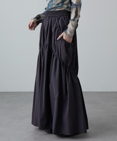 Lui's(ルイス)の「BIGポケットギャザースカート(スカート・レディース・ブラック/チャコールグレー/ベージュ系その他・FREE)」の5枚目の写真