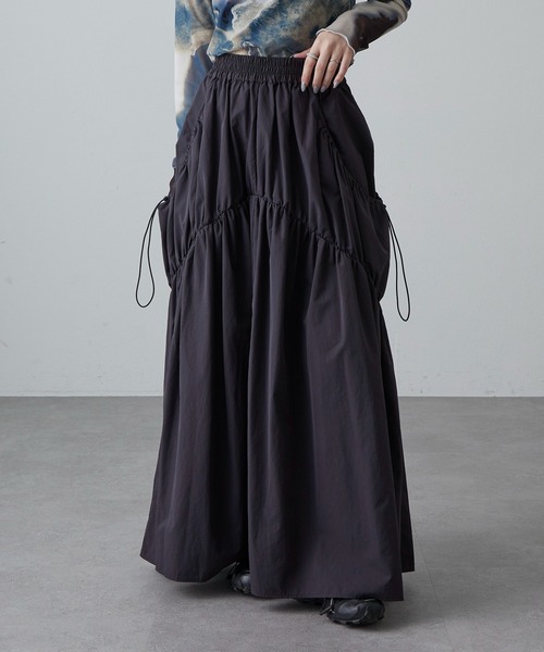 Lui's(ルイス)の「BIGポケットギャザースカート(スカート・レディース・ブラック/チャコールグレー/ベージュ系その他・FREE)」の4枚目の写真