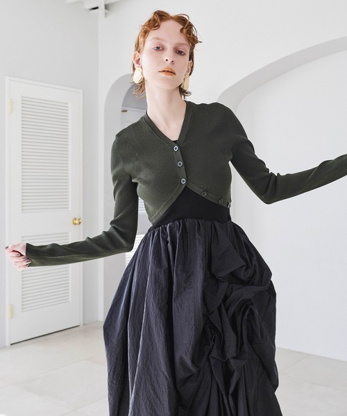 V NECK SHORT KNIT CD（カーディガン/ボレロ）｜OMMO（オーエム