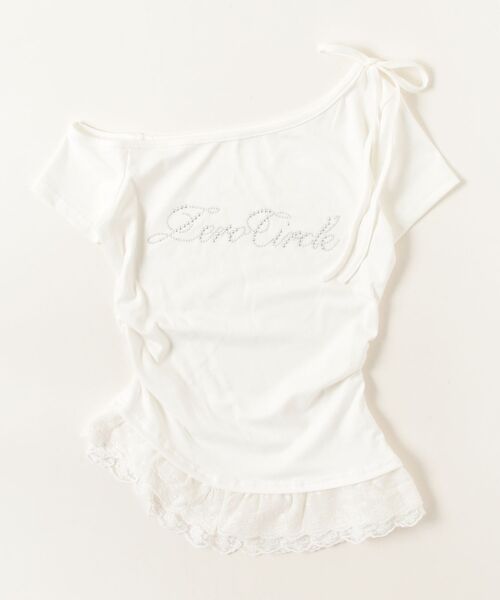 Nadana(ナダナ)の「レースフリルワンショルトップス(Tシャツ/カットソー・レディース・ホワイト/グレー/ブラック・FREE)」の20枚目の写真