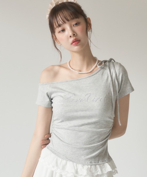 Nadana(ナダナ)の「レースフリルワンショルトップス(Tシャツ/カットソー・レディース・ホワイト/グレー/ブラック・FREE)」の8枚目の写真