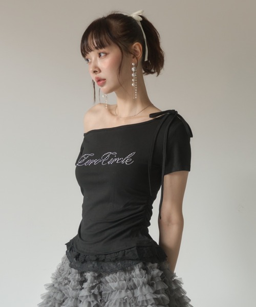 Nadana(ナダナ)の「レースフリルワンショルトップス(Tシャツ/カットソー・レディース・ホワイト/グレー/ブラック・FREE)」の17枚目の写真