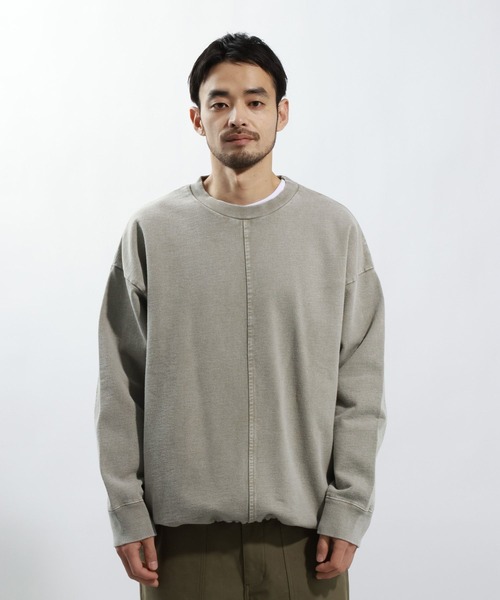 BAYFLOW（ベイフロー）の「ピグメントドローコードスウェット（スウェット・メンズ・チャコール/ネイビー/ベージュ・LARGE/MEDIUM）」の4枚目の写真