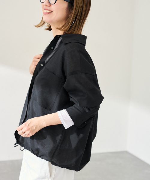 FRAMeWORK（フレームワーク）の「≪新色 / 追加≫シアートロドロストレギュラーシャツ（シャツ/ブラウス・レディース・ベージュ/ホワイト/ブラック/グレー・FREE）」の8枚目の写真