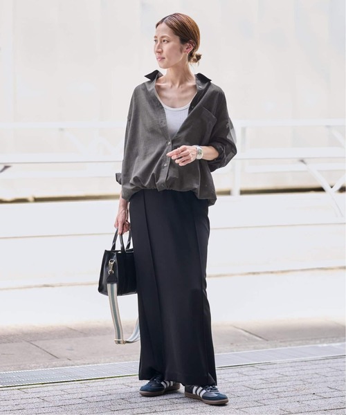 FRAMeWORK（フレームワーク）の「≪新色 / 追加≫シアートロドロストレギュラーシャツ（シャツ/ブラウス・レディース・ベージュ/ホワイト/ブラック/グレー・FREE）」の13枚目の写真