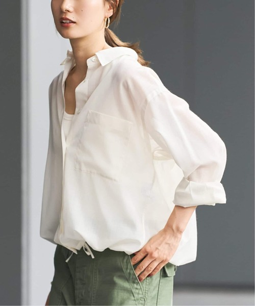 FRAMeWORK（フレームワーク）の「≪新色 / 追加≫シアートロドロストレギュラーシャツ（シャツ/ブラウス・レディース・ベージュ/ホワイト/ブラック/グレー・FREE）」の16枚目の写真