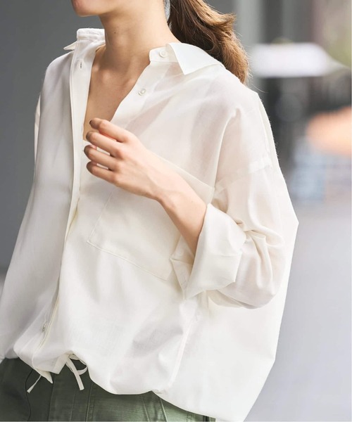 FRAMeWORK（フレームワーク）の「≪新色 / 追加≫シアートロドロストレギュラーシャツ（シャツ/ブラウス・レディース・ベージュ/ホワイト/ブラック/グレー・FREE）」の18枚目の写真