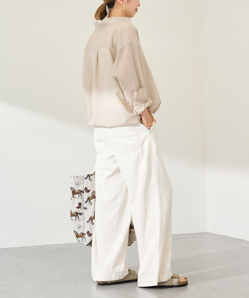 FRAMeWORK（フレームワーク）の「≪新色 / 追加≫シアートロドロストレギュラーシャツ（シャツ/ブラウス・レディース・ベージュ/ホワイト/ブラック/グレー・FREE）」の22枚目の写真