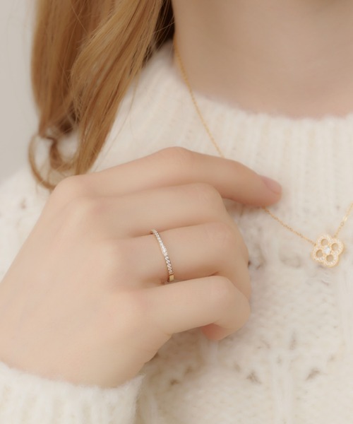 TITTY&CO.(ティティーアンドコー)の「【Monnette】ラインストーンリング(リング・レディース・シルバー/ゴールド・14/12)」の2枚目の写真