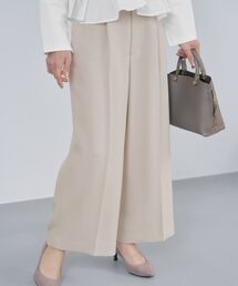 とろみワンタックストレートパンツ 【低身長・小柄女性】（スラックス