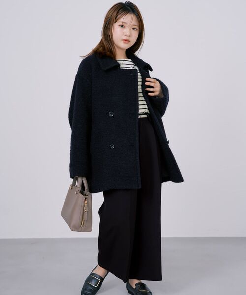 COHINA(コヒナ)の「トリアセジョーゼットストレートパンツ-short & regular 【低身長・小柄女性】(スラックス・レディース・ネイビー/ベージュ/ブラック・M-Regular/S-Regular/XS-Regular/M-Short/S-Short/XS-Short)」の9枚目の写真