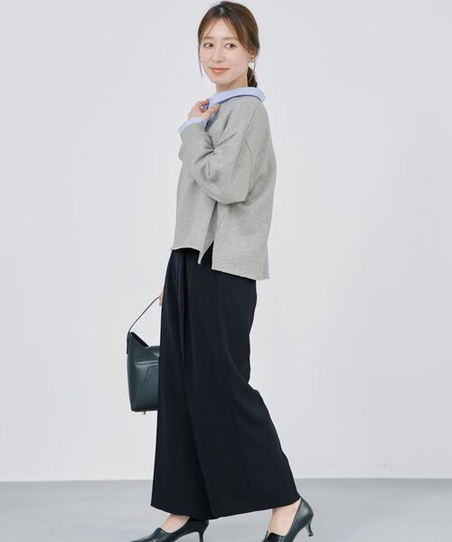 COHINA(コヒナ)の「トリアセジョーゼットストレートパンツ-short & regular 【低身長・小柄女性】(スラックス・レディース・ネイビー/ベージュ/ブラック・M-Regular/S-Regular/XS-Regular/M-Short/S-Short/XS-Short)」の13枚目の写真
