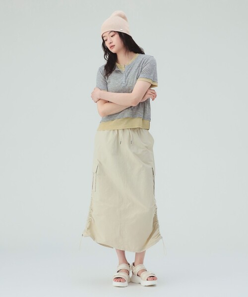 BEAMS HEART（ビームスハート）の「ヘンリーネック レイヤード プルオーバー（Tシャツ/カットソー・レディース・ブラウン系その他2/ブラウン/ライトグレー/ブラウン系その他・FREE）」の7枚目の写真