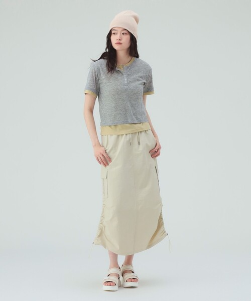 BEAMS HEART（ビームスハート）の「ヘンリーネック レイヤード プルオーバー（Tシャツ/カットソー・レディース・ブラウン系その他2/ブラウン/ライトグレー/ブラウン系その他・FREE）」の8枚目の写真