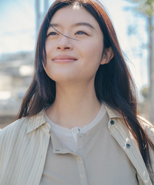 BEAMS HEART（ビームスハート）の「ヘンリーネック レイヤード プルオーバー（Tシャツ/カットソー・レディース・ブラウン系その他2/ブラウン/ライトグレー/ブラウン系その他・FREE）」の11枚目の写真