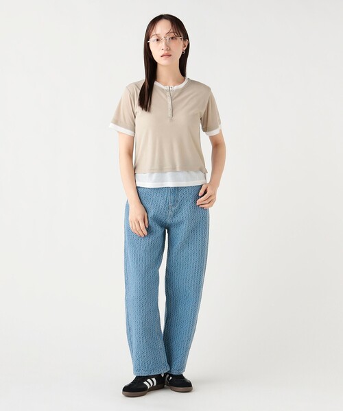 BEAMS HEART（ビームスハート）の「ヘンリーネック レイヤード プルオーバー（Tシャツ/カットソー・レディース・ブラウン系その他2/ブラウン/ライトグレー/ブラウン系その他・FREE）」の12枚目の写真