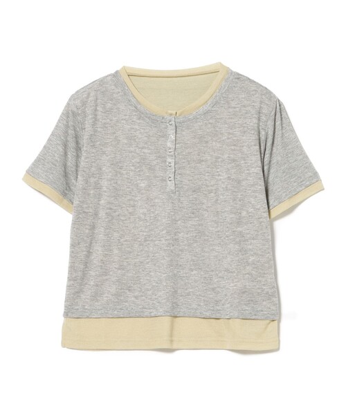 BEAMS HEART（ビームスハート）の「ヘンリーネック レイヤード プルオーバー（Tシャツ/カットソー・レディース・ブラウン系その他2/ブラウン/ライトグレー/ブラウン系その他・FREE）」の20枚目の写真