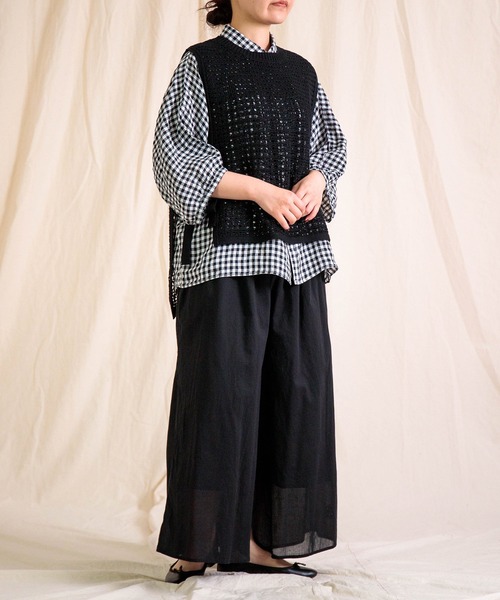 Brocante（ブロカント）の「[Brocante / ブロカント] コットンニット ダンテルジレ（ベスト・レディース・アイボリー/ブラウン/ミント/ブラック・2）」の17枚目の写真