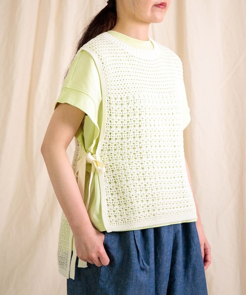 Brocante（ブロカント）の「[Brocante / ブロカント] コットンニット ダンテルジレ（ベスト・レディース・アイボリー/ブラウン/ミント/ブラック・2）」の20枚目の写真