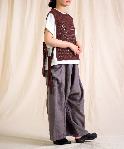 Brocante（ブロカント）の「[Brocante / ブロカント] コットンニット ダンテルジレ（ベスト・レディース・アイボリー/ブラウン/ミント/ブラック・2）」の12枚目の写真