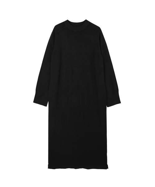 VASCARA(バスカラ)の「Modern Round neck Long Knit One-piece (3colors)(ワンピース・レディース・ブラック/ライトブラウン・FREE)」の4枚目の写真