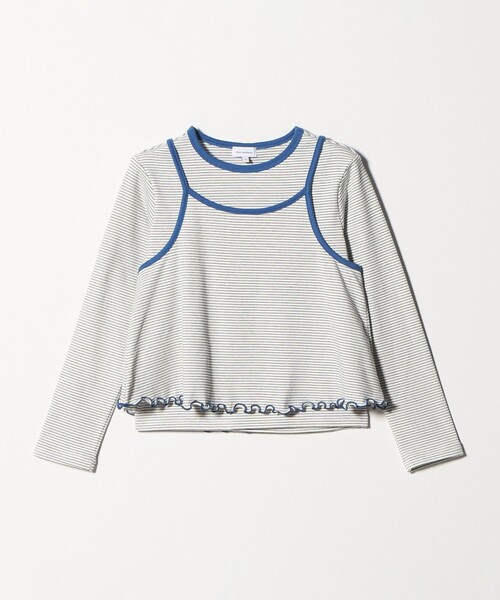 green label relaxing（グリーンレーベルリラクシング）の「ボーダーTシャツ＋キャミソール セット / キッズ 140cm-160cm（Tシャツ/カットソー・キッズ・パープル/イエロー/オフホワイト・160cm/150cm/140cm）」の2枚目の写真