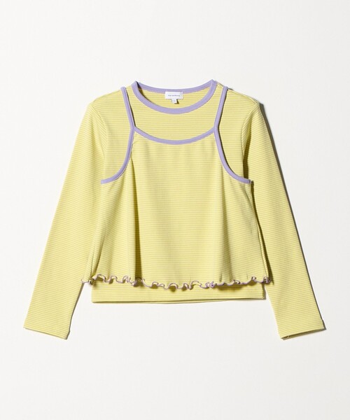 green label relaxing（グリーンレーベルリラクシング）の「ボーダーTシャツ＋キャミソール セット / キッズ 140cm-160cm（Tシャツ/カットソー・キッズ・パープル/イエロー/オフホワイト・160cm/150cm/140cm）」の3枚目の写真