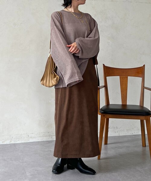 un dix cors(アンディコール)の「メッシュスラブジャージプルオーバー(Tシャツ/カットソー・レディース・ブラック/オフホワイト・FREE)」の5枚目の写真