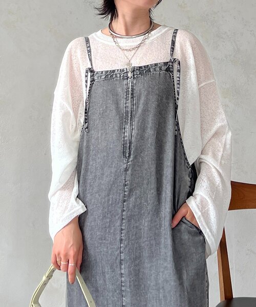 un dix cors(アンディコール)の「メッシュスラブジャージプルオーバー(Tシャツ/カットソー・レディース・ブラック/オフホワイト・FREE)」の9枚目の写真