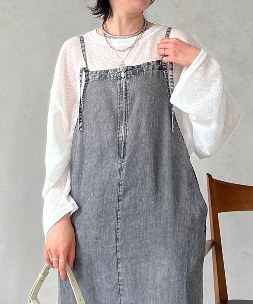 un dix cors(アンディコール)の「メッシュスラブジャージプルオーバー(Tシャツ/カットソー・レディース・ブラック/オフホワイト・FREE)」の21枚目の写真