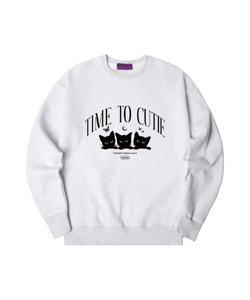 NUHABIT(ニューハビット)の「N/H TIME TO CUTIE オーバーサイズ 裏起毛 スウェット_メランジホワイト (SOM4-4NH1215)(スウェット・メンズ・ライトグレー・MEDIUM/LARGE/X-LARGE)」の1枚目の写真